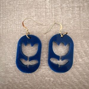 Blue Tulip Cutout Earrings